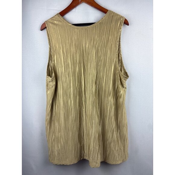 Susan Graver Womens XL Gold Textured Sleeveless Top - Picture 5 of 5